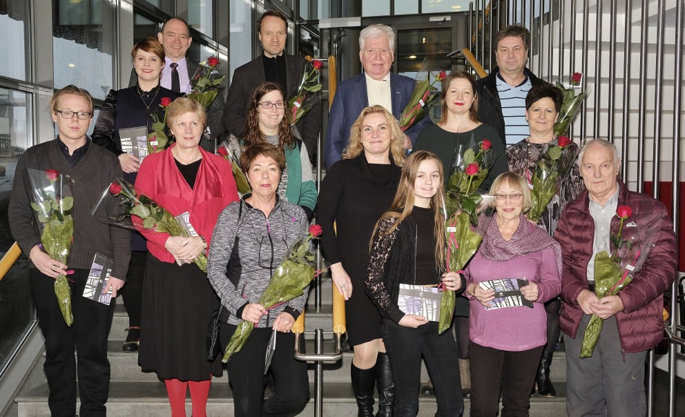 Handhafar styrkja lista- og menningarráðs 2017 ásamt Karen E. Halldórsdóttur formanni lista- og men&hellip;