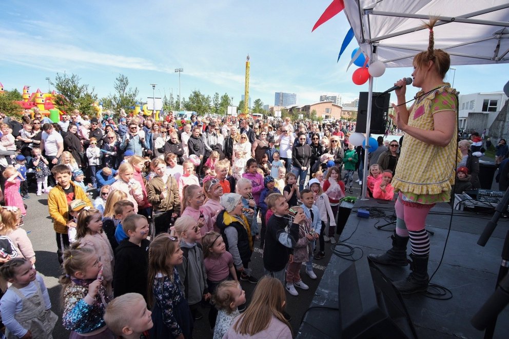 Lína Langsokkur að skremmta á 17.júní