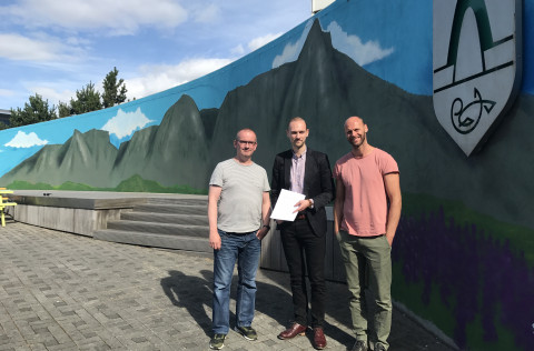 Björn Gunnlaugsson frá Kópavogsbæ, Halldór Þorsteinsson og Ólafur Stefánsson frá KeyWe.