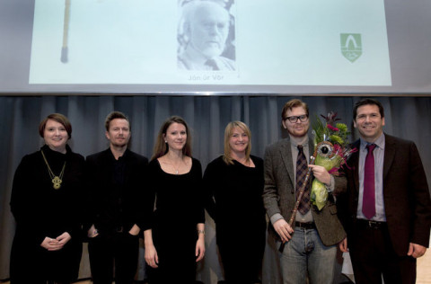 Frá vinstri: Gunnþórunn Guðmundsdóttir, Sindri Freysson, Gerður Kristný, Karen E. Halldórsdóttir, M&hellip;